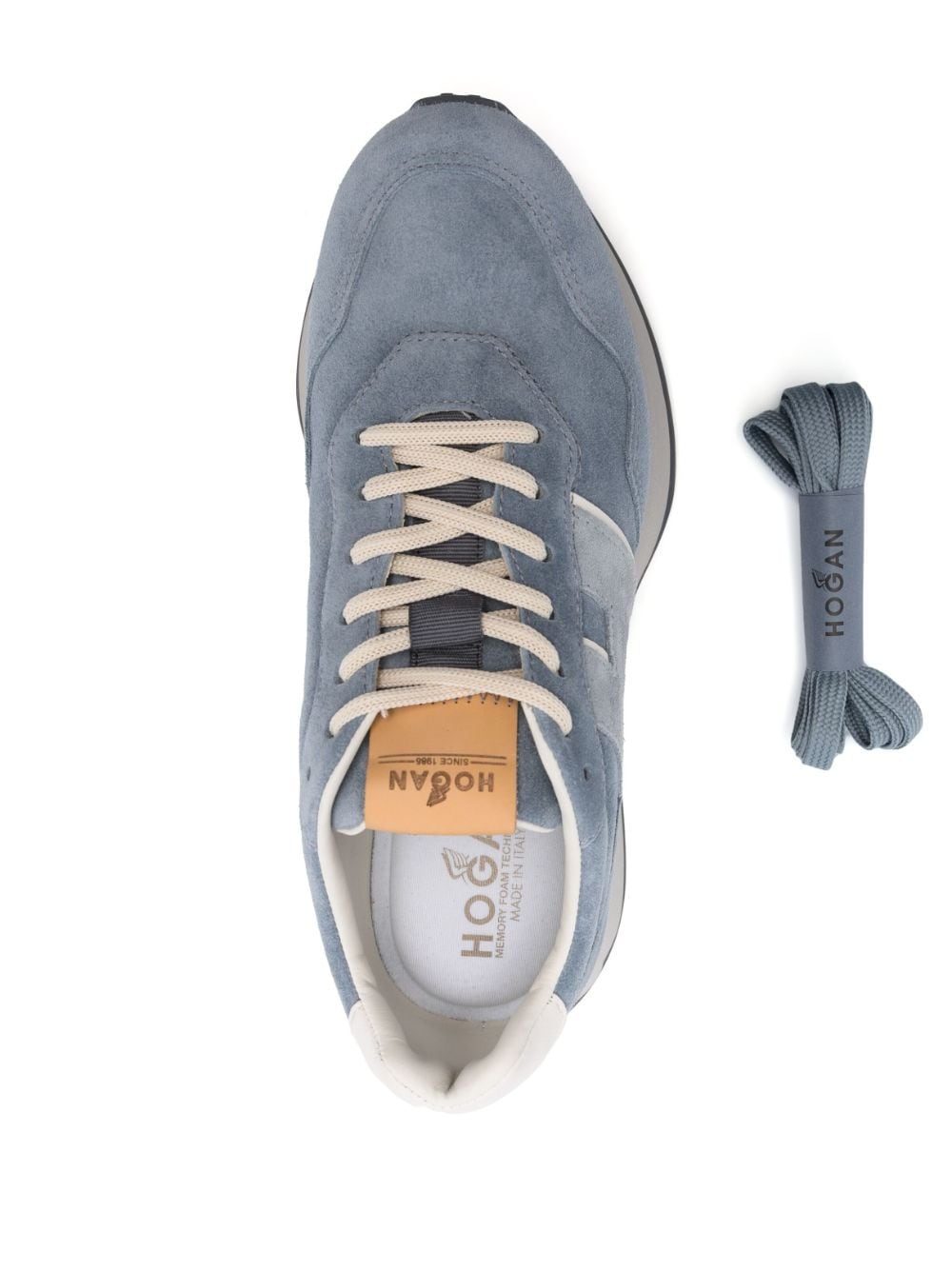 Shop Hogan H641 Chunky Suede Sneakers In Blau