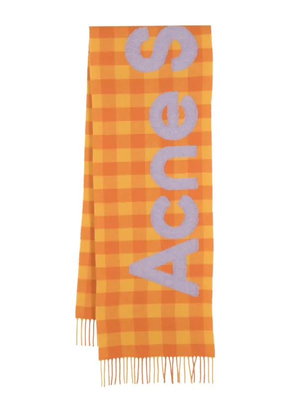 acne studios ロゴ ストール スカーフ オレンジ 美品