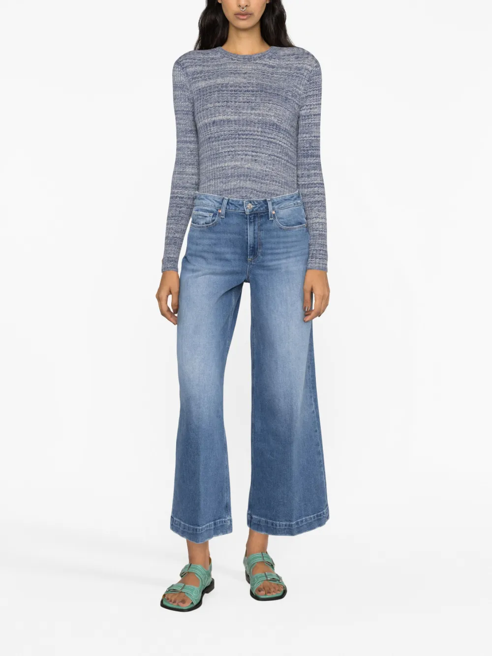 Paige wide leg cropped jeans sale