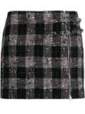 Alessandra Rich checked wool-blend miniskirt - Black