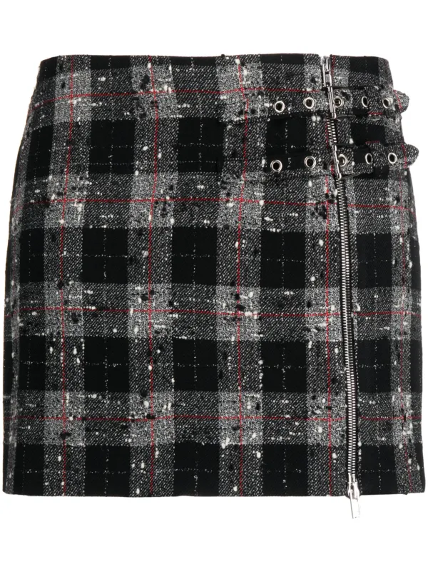 ALESSANDRA RICH★素敵！チェックウールミニスカート Alessandra Rich チェック ミニスカート | ブラック | FARFETCH JP