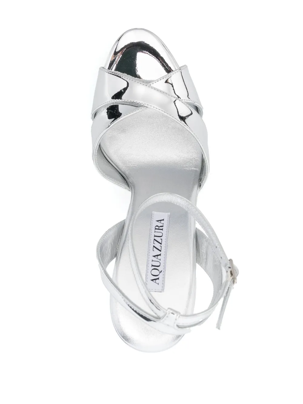 Aquazzura Divine Plateau 130mm Platform Sandals in Silver, view 4