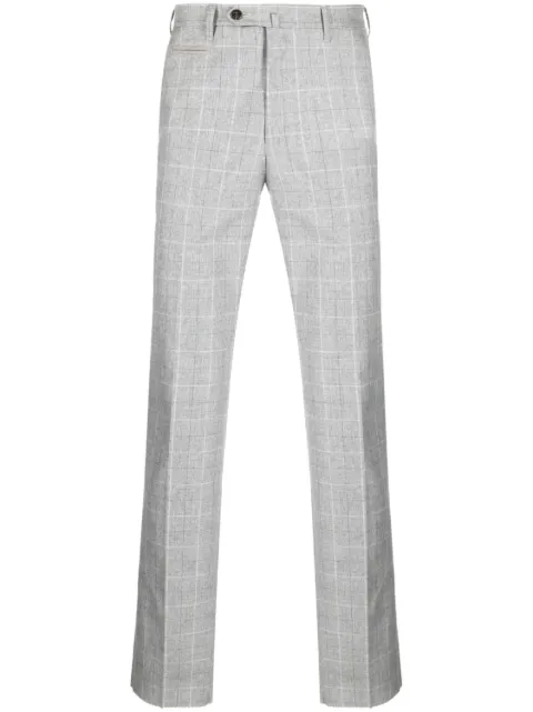 Corneliani grid-pattern straight-leg trousers