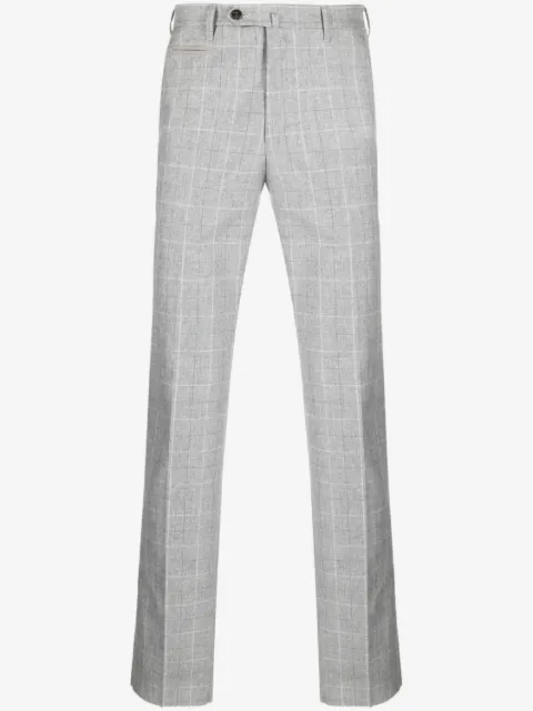 Corneliani grid-pattern straight-leg trousers