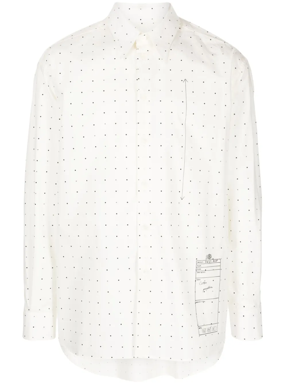 MM6 Maison Margiela ナンバーモチーフ シャツ - ホワイト MM6 Maison Margiela ナンバーモチーフ シャツ - ホワイト