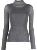 R13 layered roll-neck ribbed top - Grey