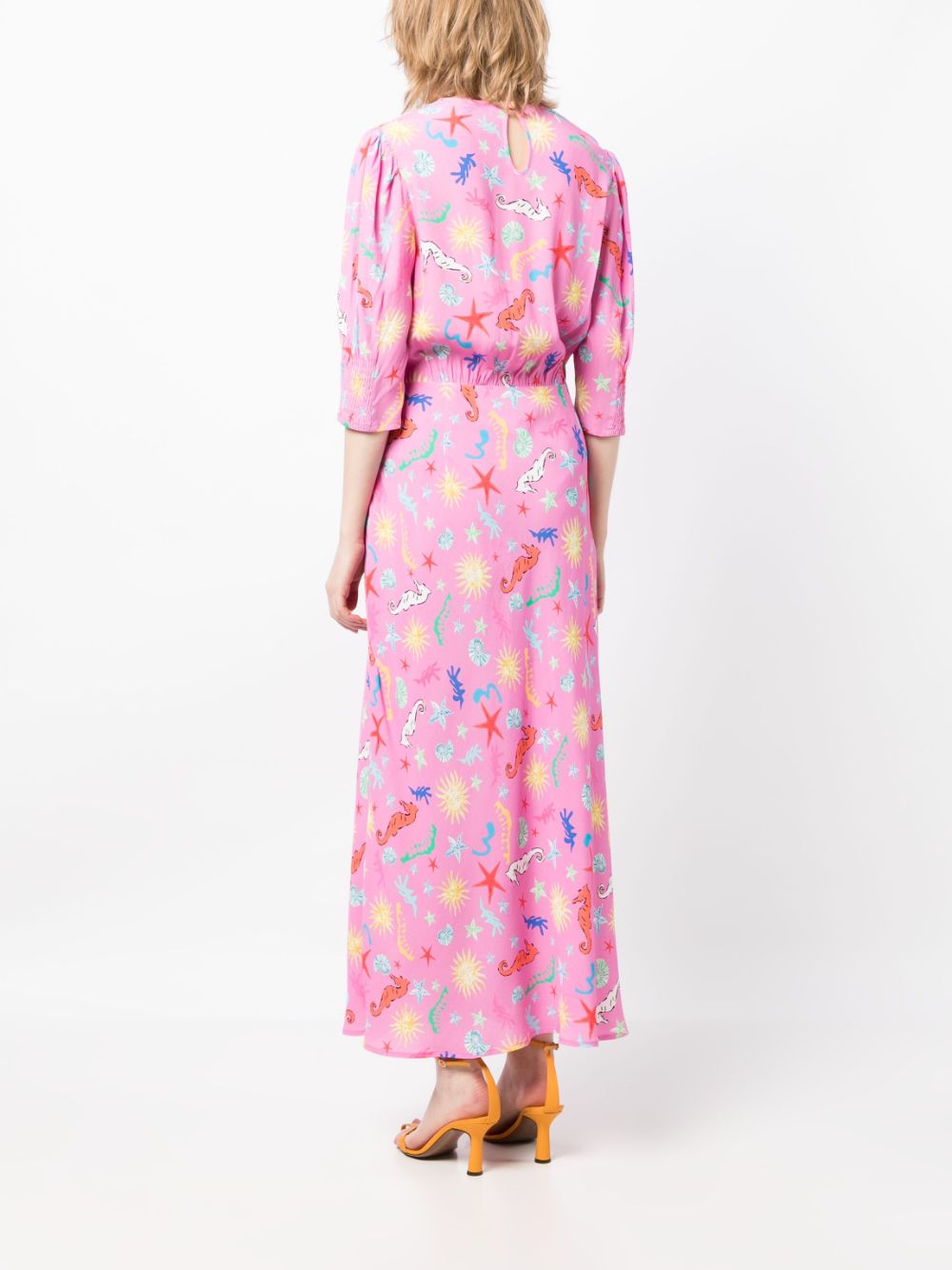 RIXO LONDON LUCILLE PRINTED LONG DRESS 