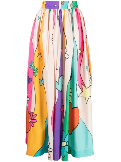 Mira Mikati graphic-print pleated maxi skirt
