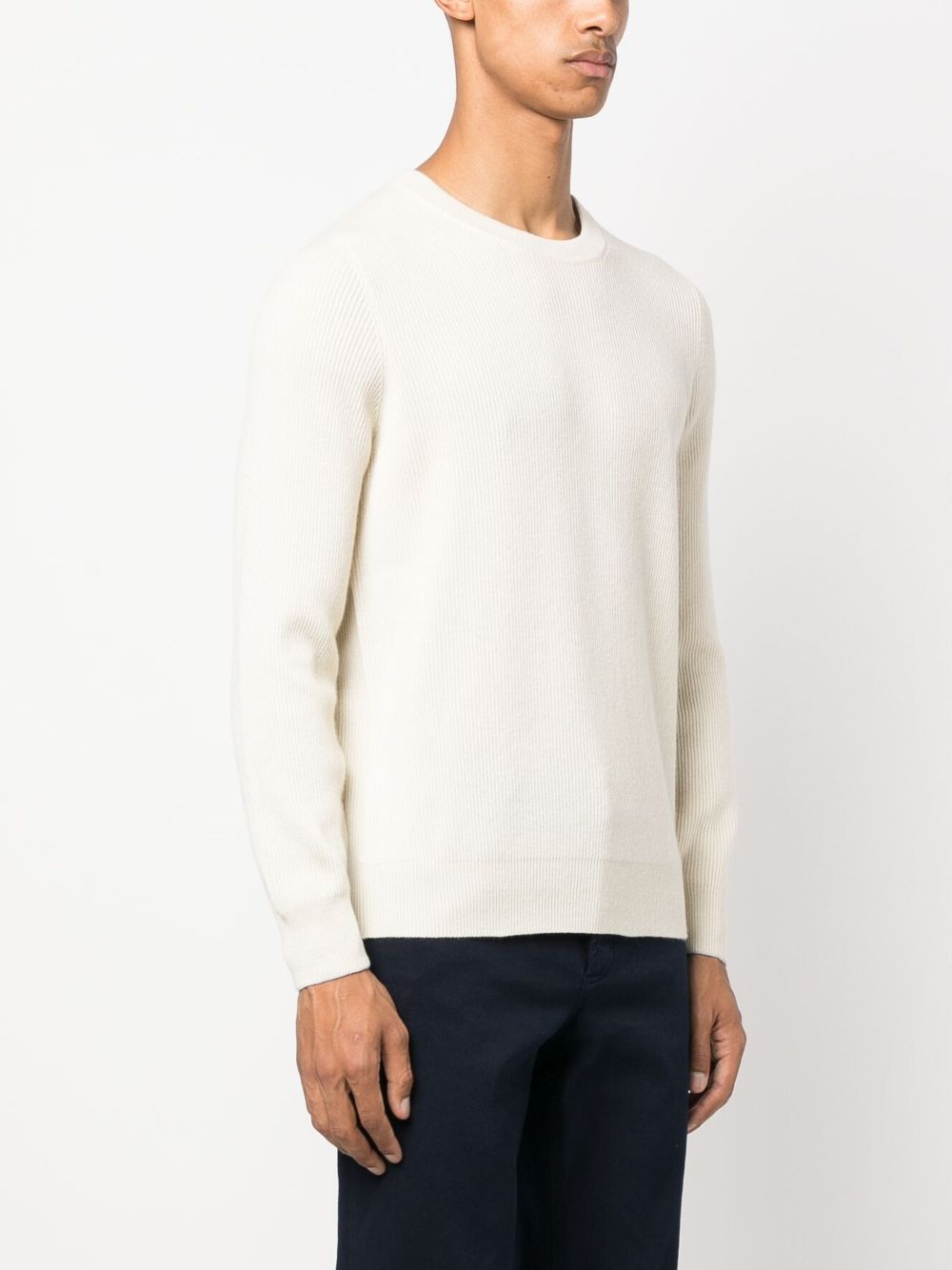 Brunello Cucinelli ribbed-knit crew neck cashmere jumper Men