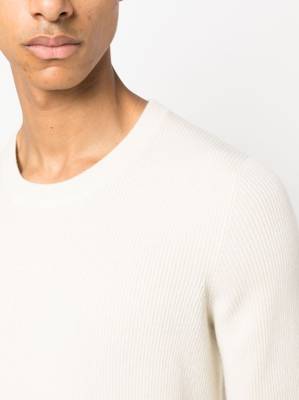 Brunello Cucinelli ribbed-knit crew neck cashmere jumper Men