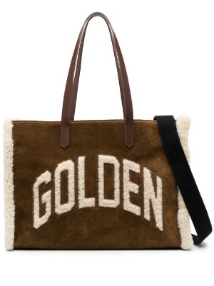 Golden Goose textured fleece logo tote bag, UhfmrShops