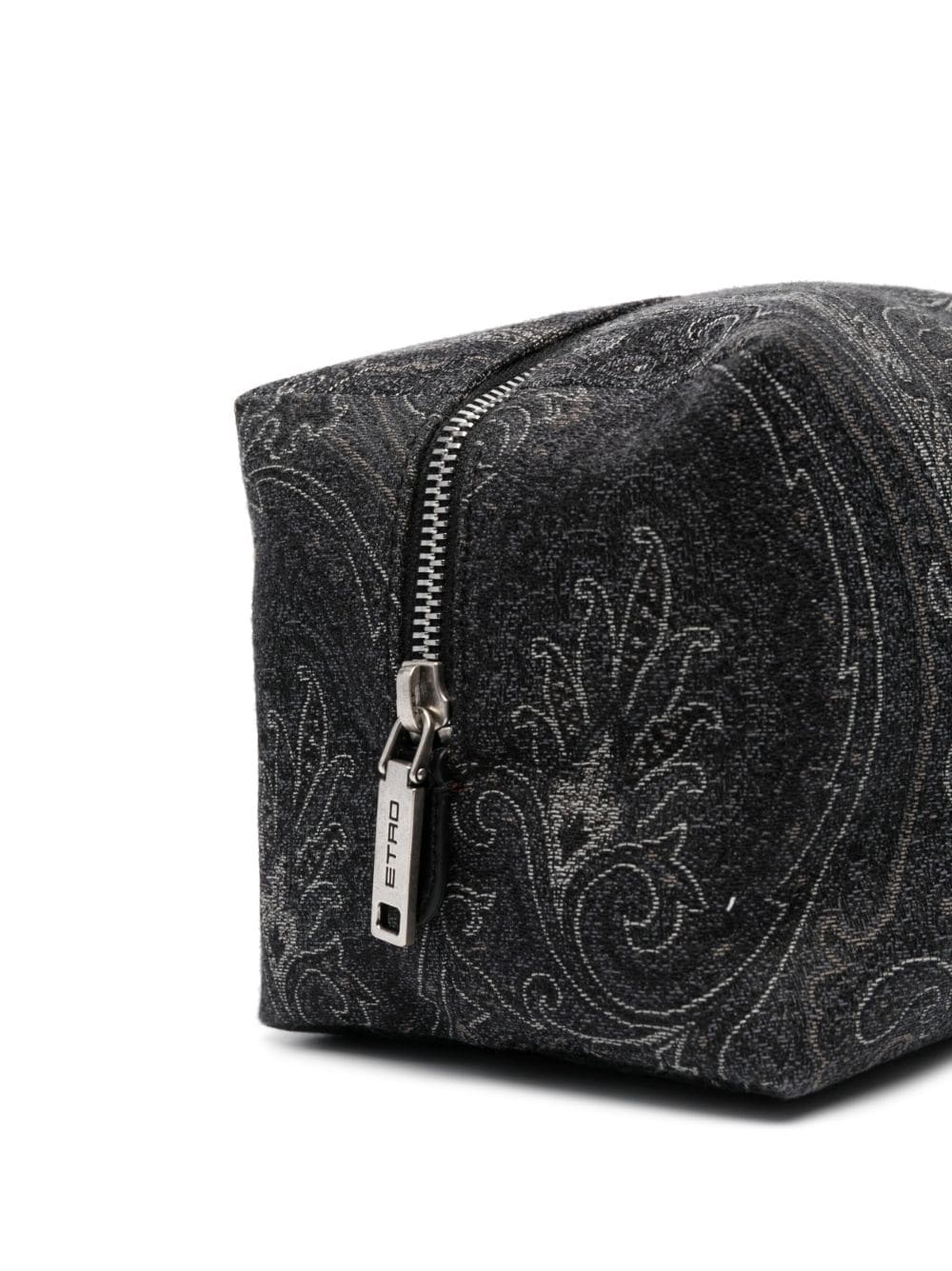 Shop Etro Paisley-print Zipped Wash Bag In Black