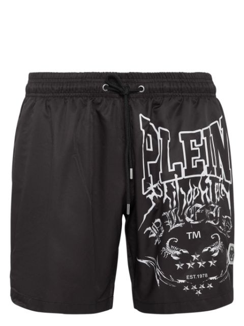 Philipp Plein logo-print swim shorts Men