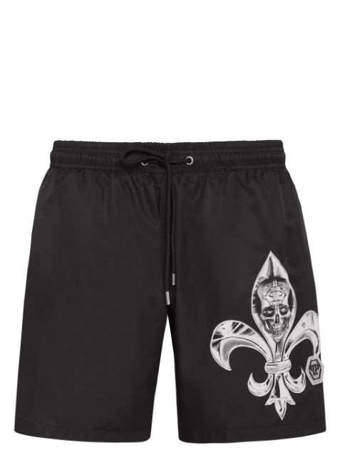 Philipp Plein logo-patch swim shorts Men