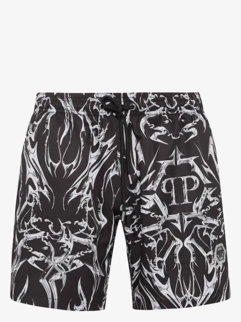 Philipp Plein logo-print swim shorts 