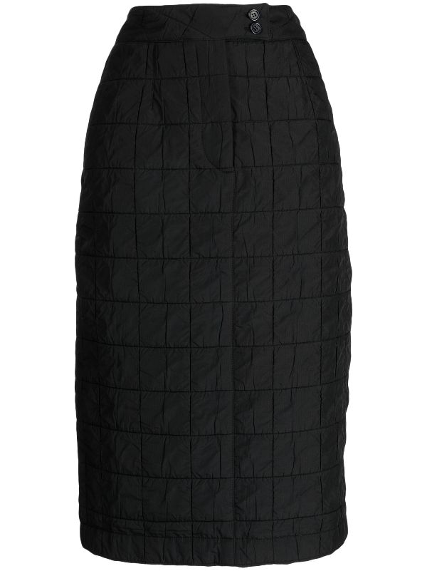 High waisted on sale black skirt quilt