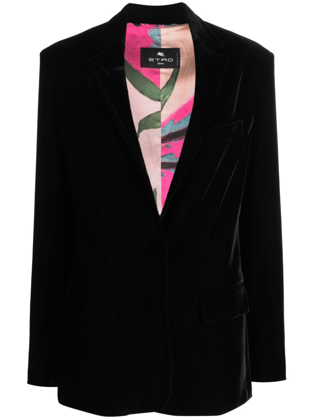 ETRO single-button velvet blazer - Black