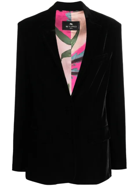 ETRO single-button velvet blazer