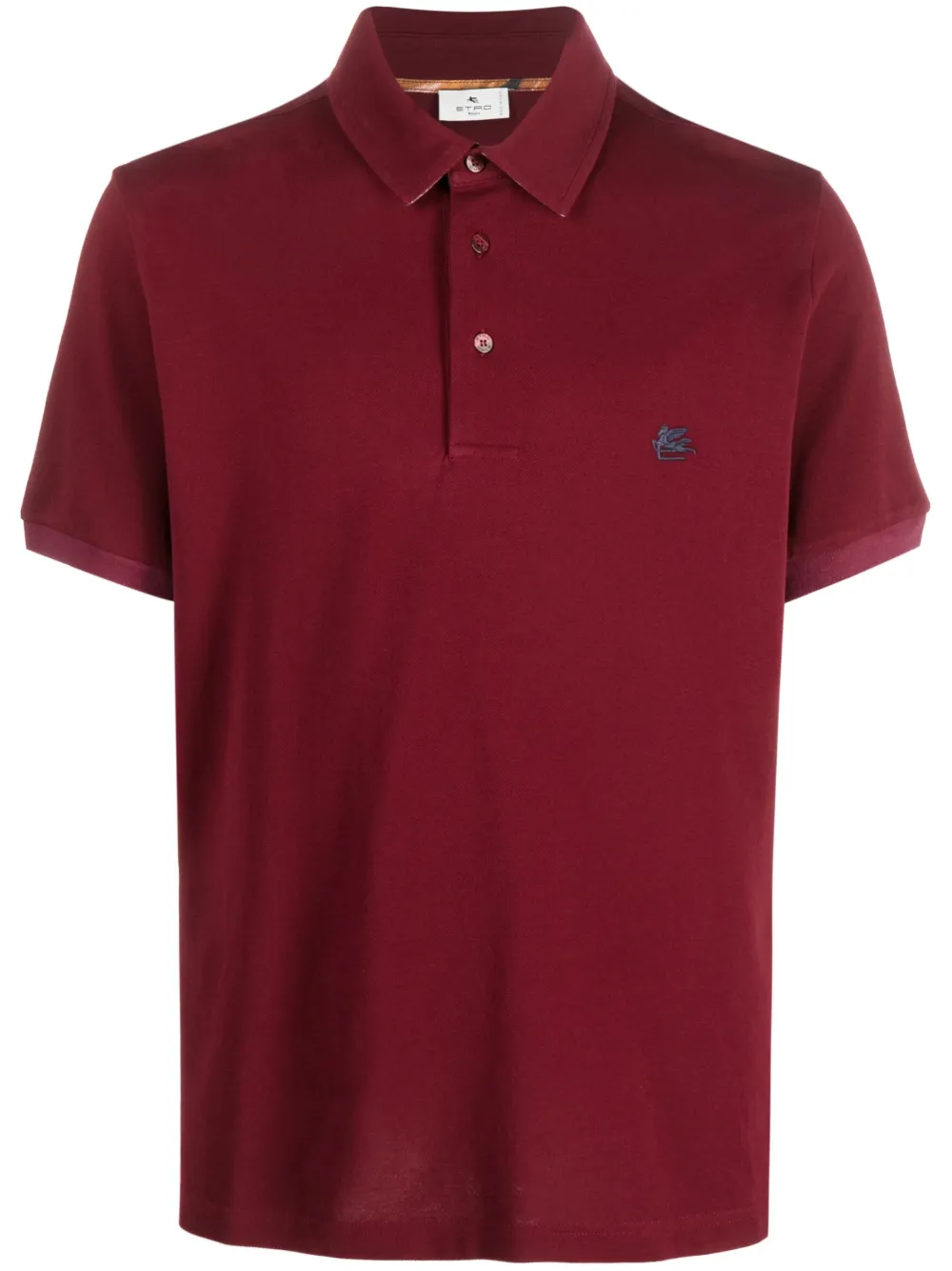 Shop Etro Logo-embroidered Polo Shirt In Red