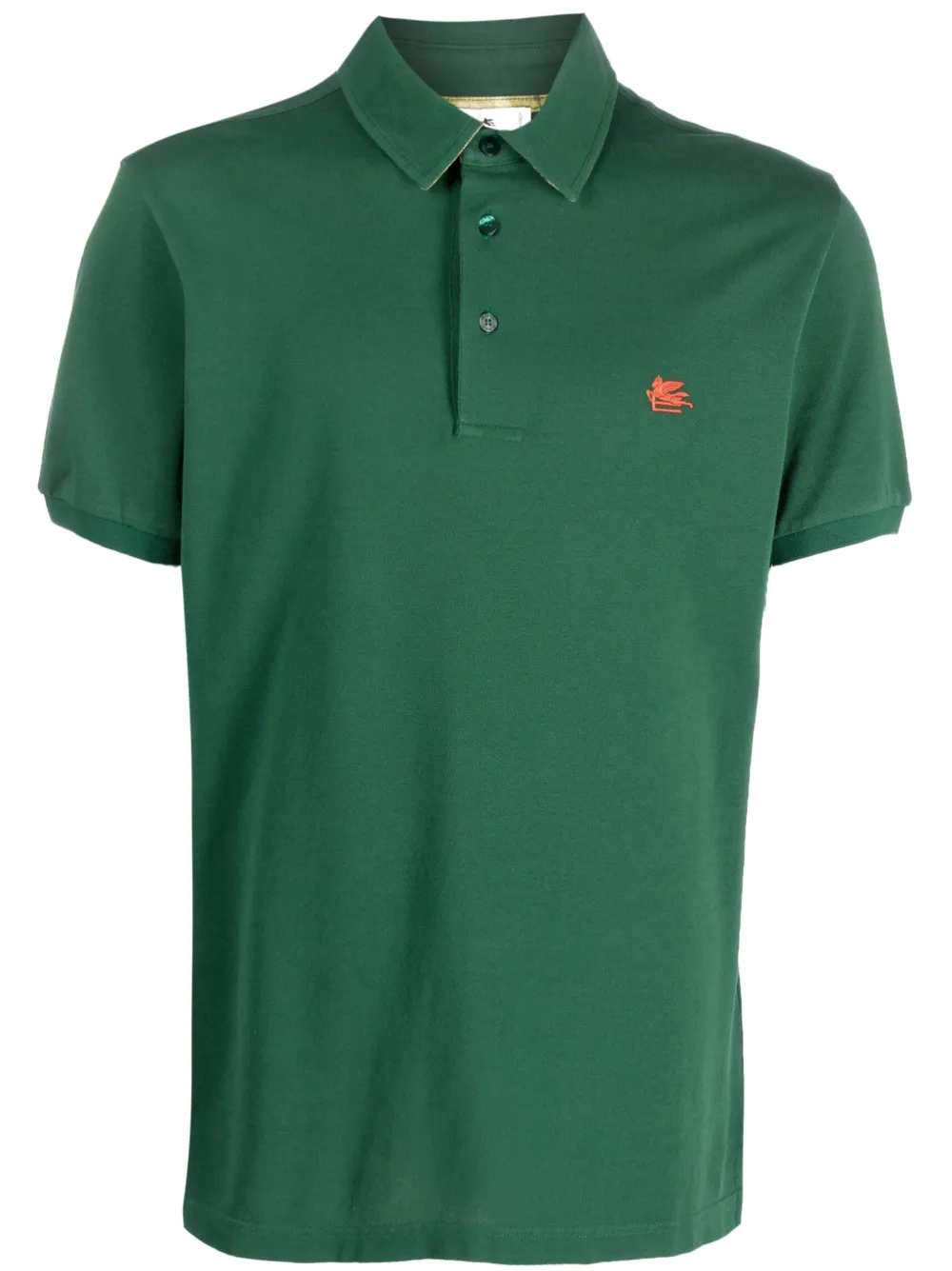 Shop Etro Logo-embroidered Polo Shirt In Green