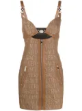 Versace Allover cut-out jacquard minidress - Neutrals
