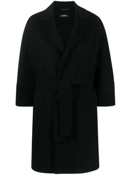 Manteau en laine vierge à taille ceinturée - 'S Max Mara - Modalova