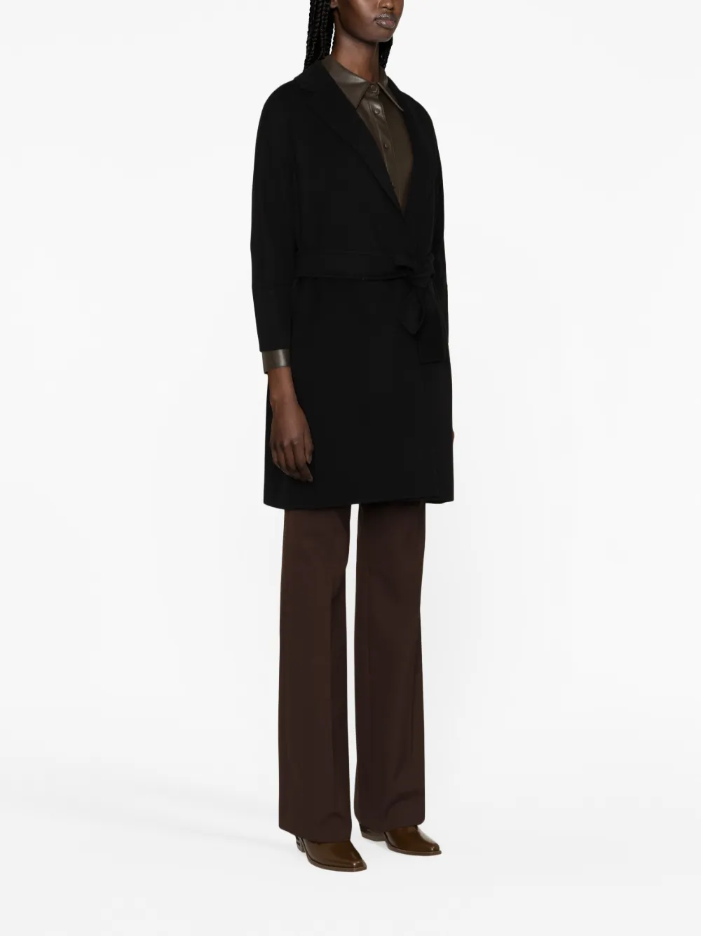 'S Max Mara Jas met ceintuur Zwart