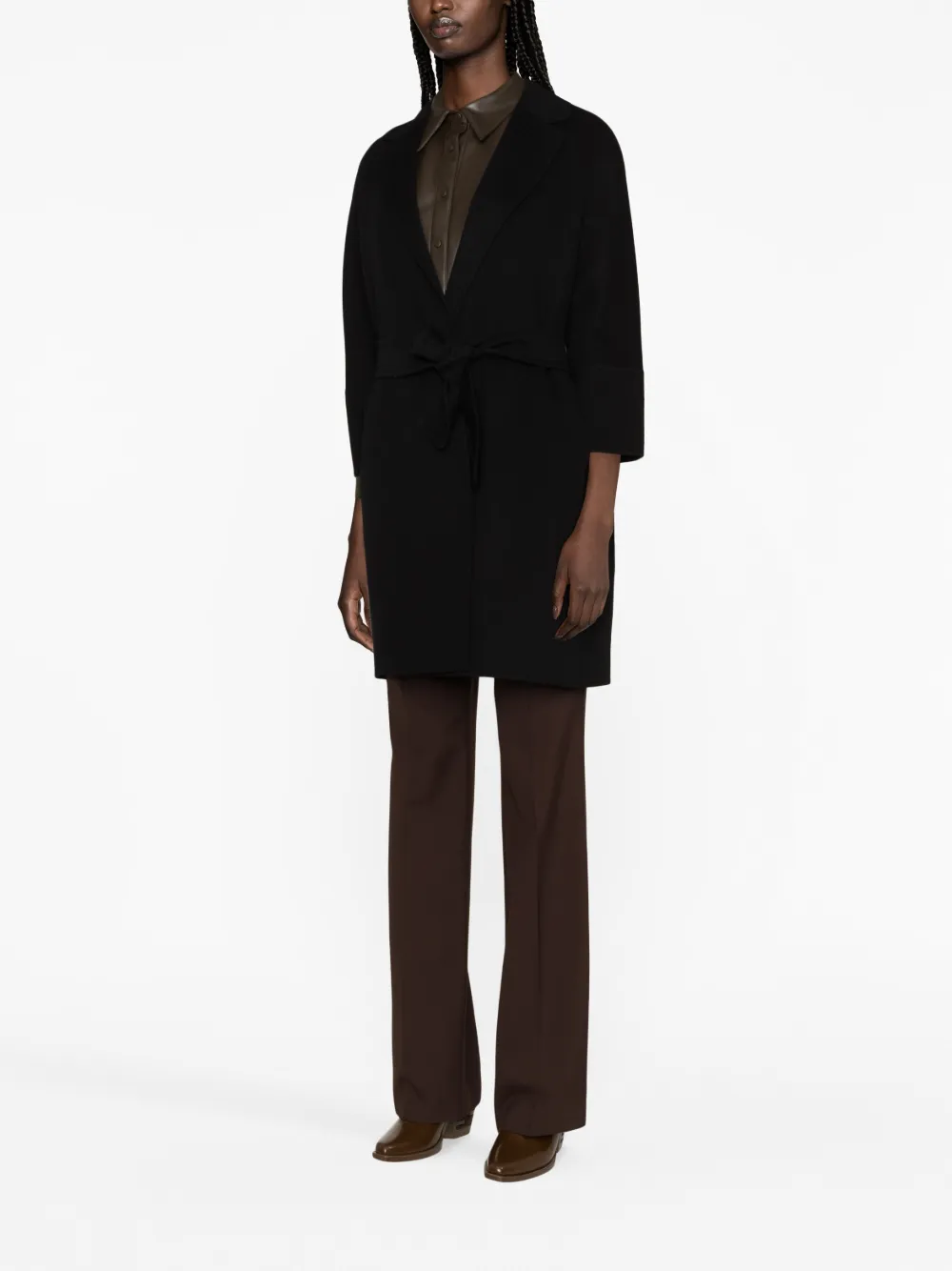 'S Max Mara Jas met ceintuur Zwart