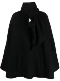 The Attico logo-plaque cape - Black