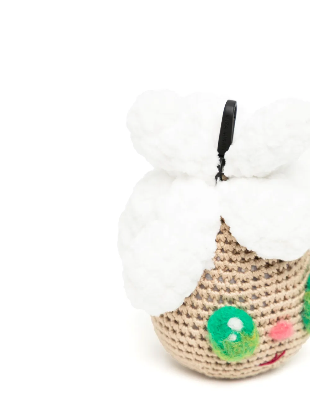 Mira Mikati x Javier Calleja doll-head crochet-knit keyring - Wit