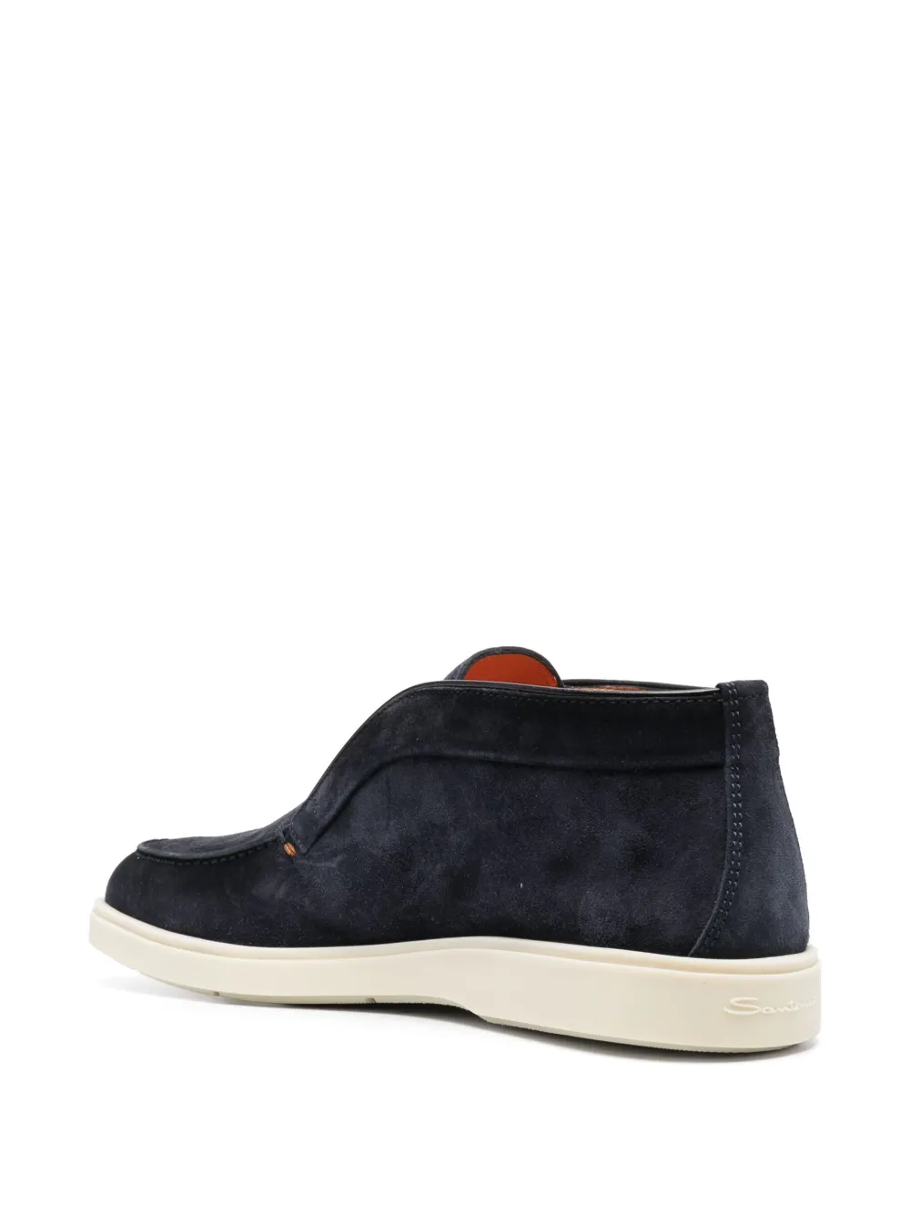  Santoni Tonal-stitching Leather Loafers - Blue 