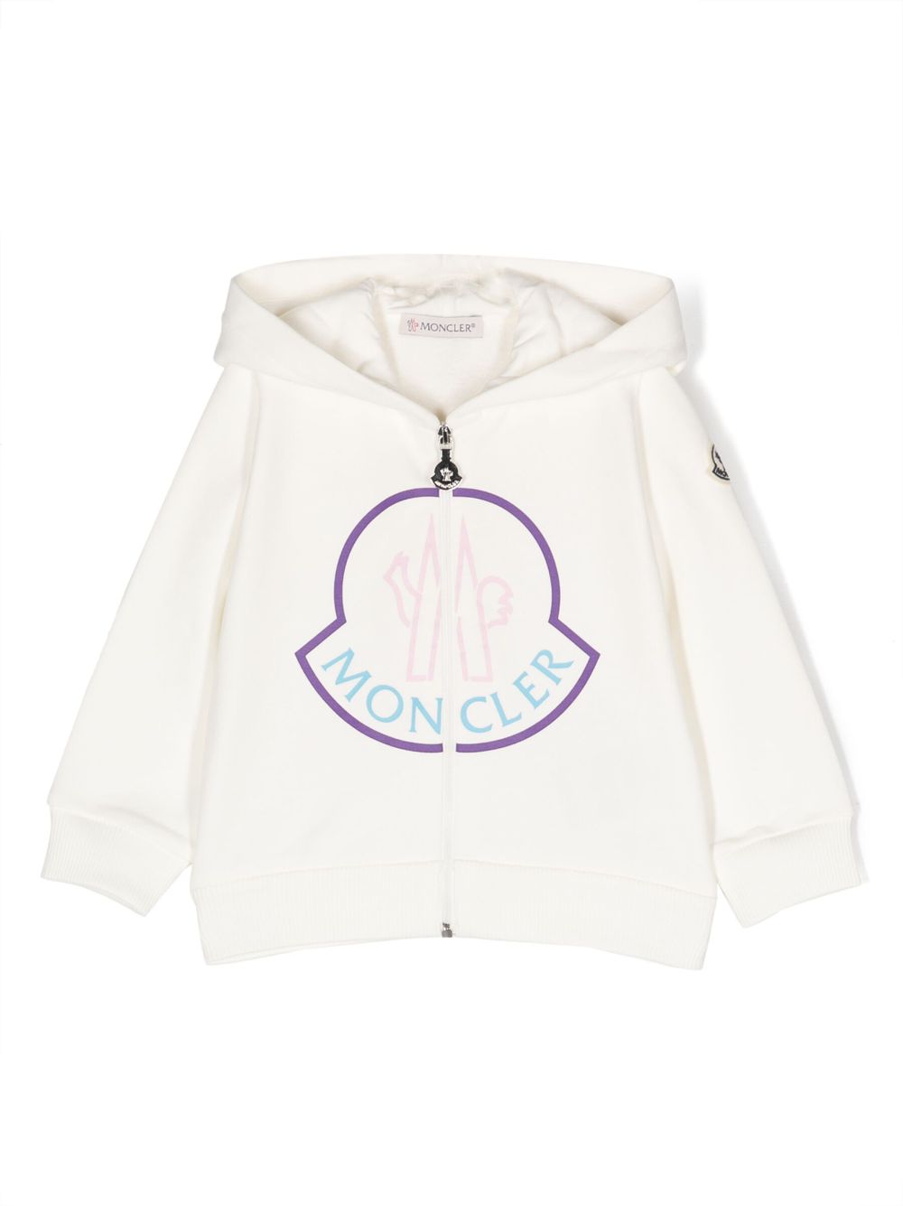 Moncler Enfant logo-print zip-up hoodie - White