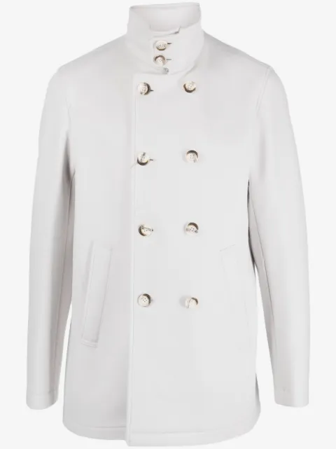 Herno double-breasted high-neck coat 