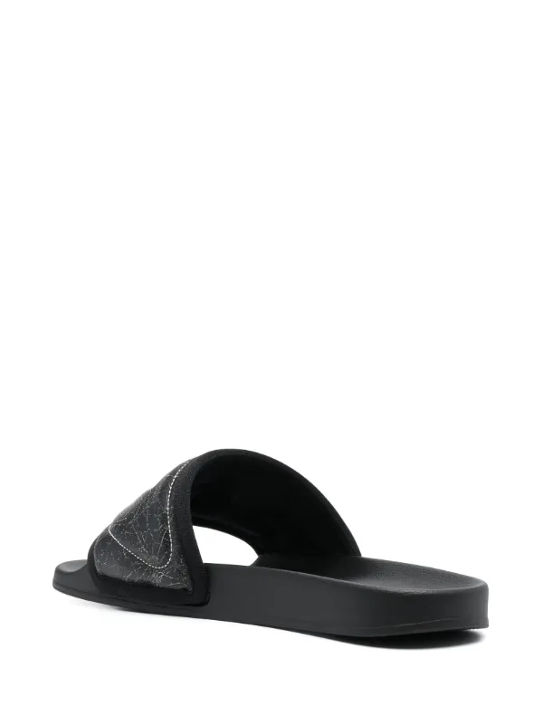 Diesel Mayemi logo-embroidered Slides | Black | FARFETCH