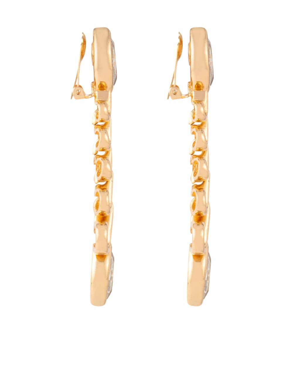 Christian Dior 1980s pre-owned Swarovski crystal-embellished clip-on earrings - Goud