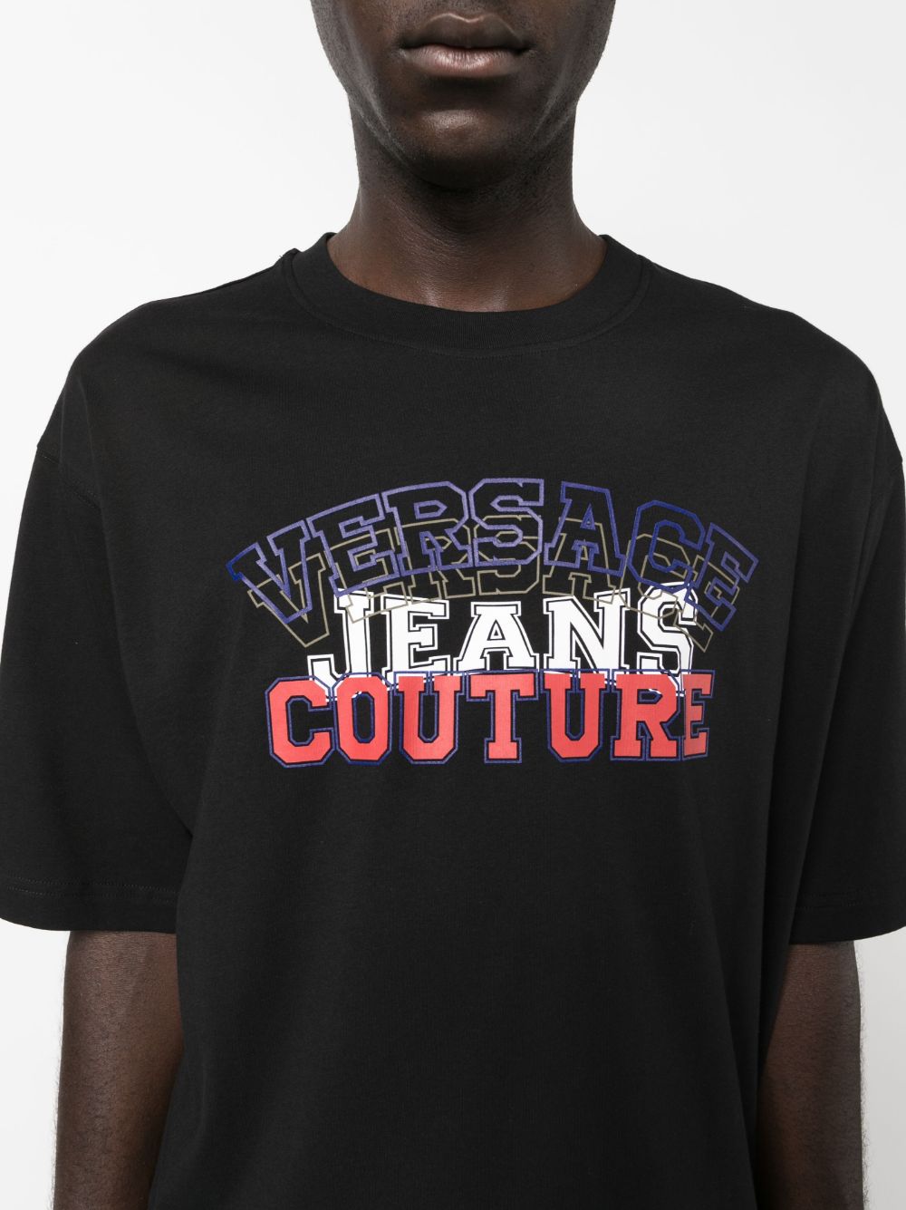 Versace Jeans Couture flocked-logo cotton T-shirt Men