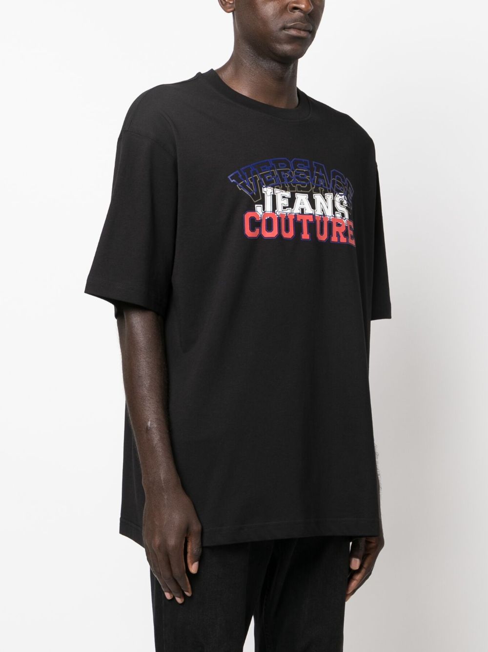 Versace Jeans Couture flocked-logo cotton T-shirt Men