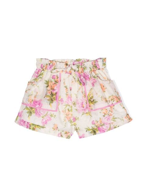 ZIMMERMANN Kids floral-print cotton shorts