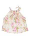 ZIMMERMANN Kids floral-print cotton sleeveless top - Neutrals