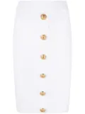 Balmain rib-knit pencil skirt - White