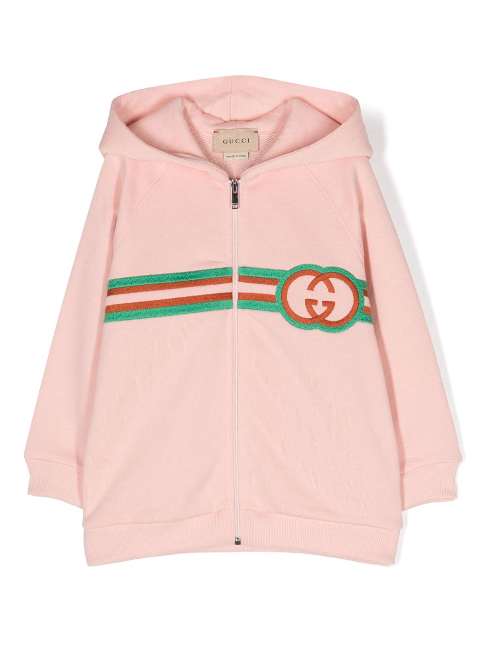 Image 1 of Gucci Kids logo刺绣拉链连帽衫