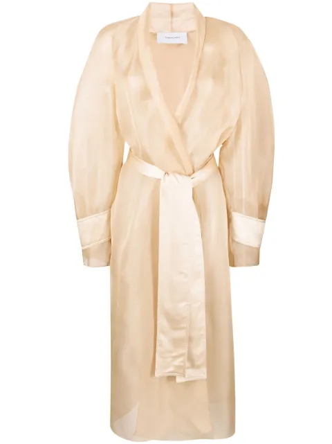 Ferragamo semi-sheer silk trenchcoat