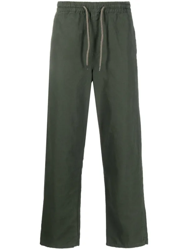 Drawstring Cotton Track Pants Green FARFETCH PH