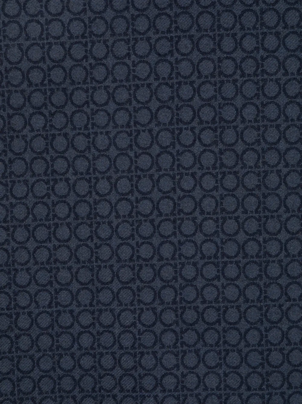 Ferragamo Gancini-print wool scarf - Blauw