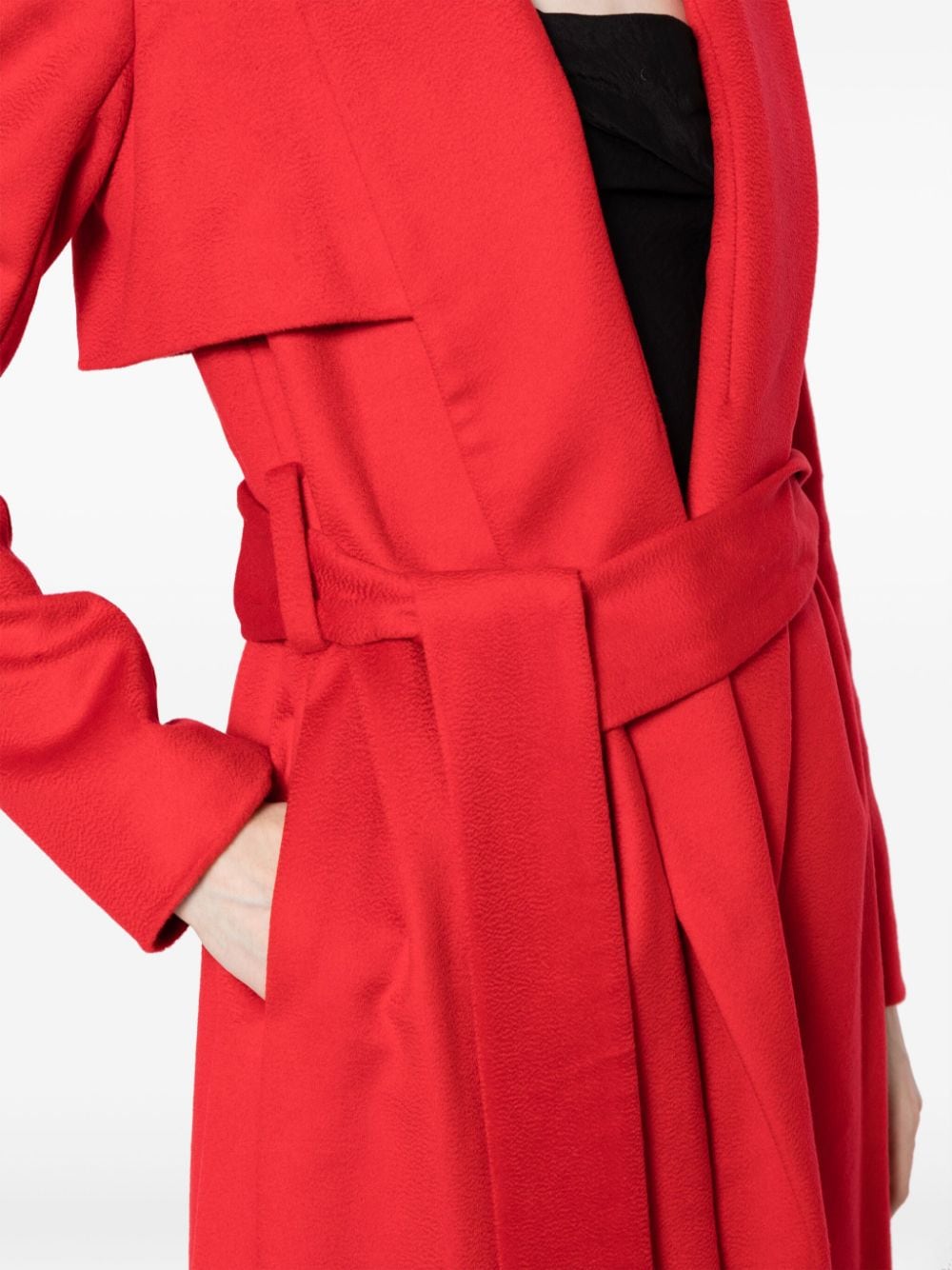 Shop Galvan Belted Virgin Wool Trench Coat In Red