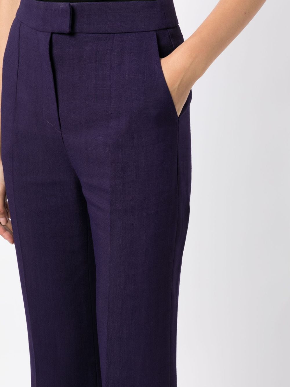 Shop Galvan Flared Tailored Trousers In Purple