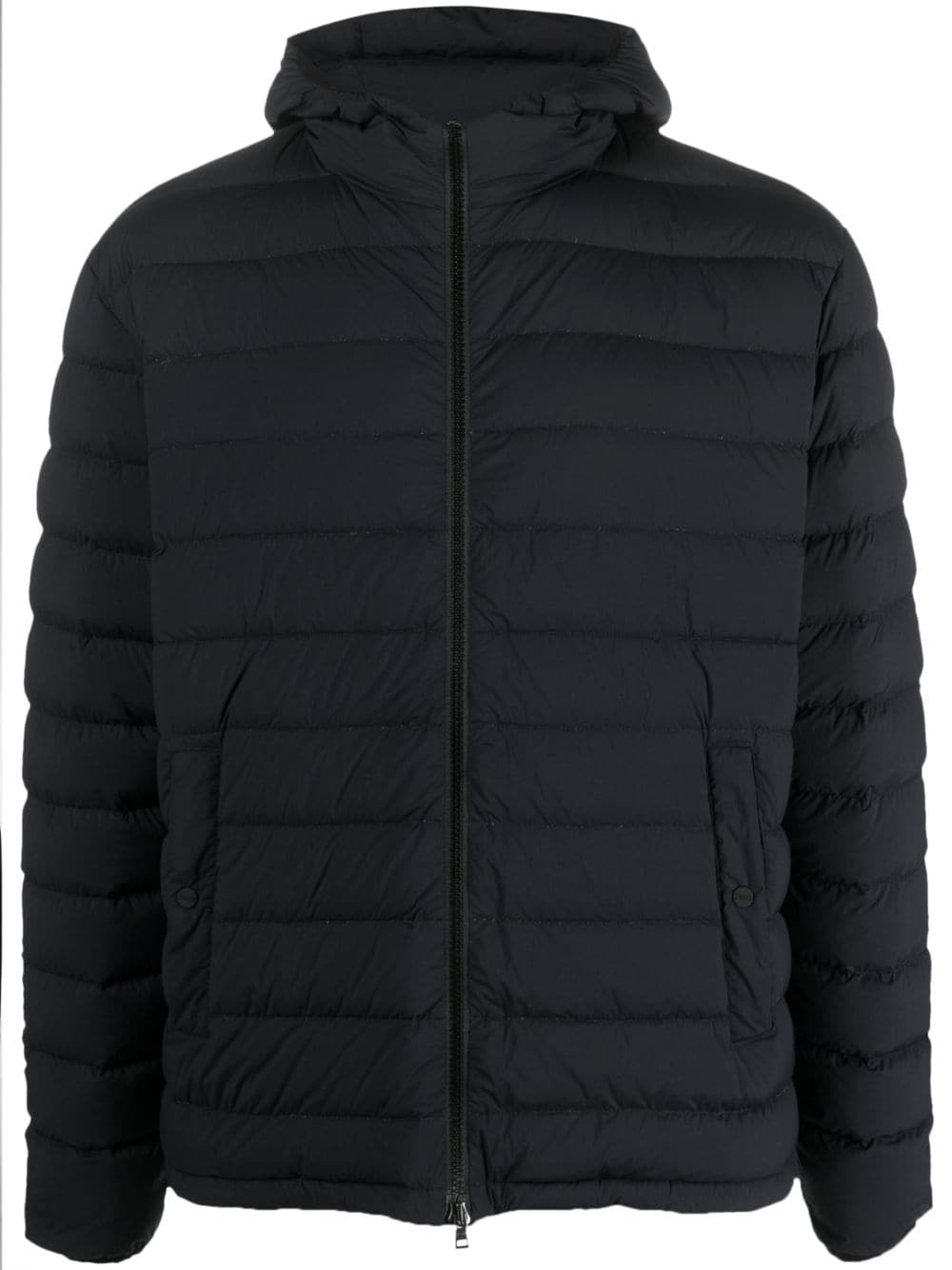 Herno Padded-design Hooded Jacket In Nero