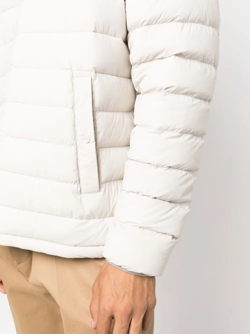 Shop Herno Padded-design Hooded Jacket In Neutrals