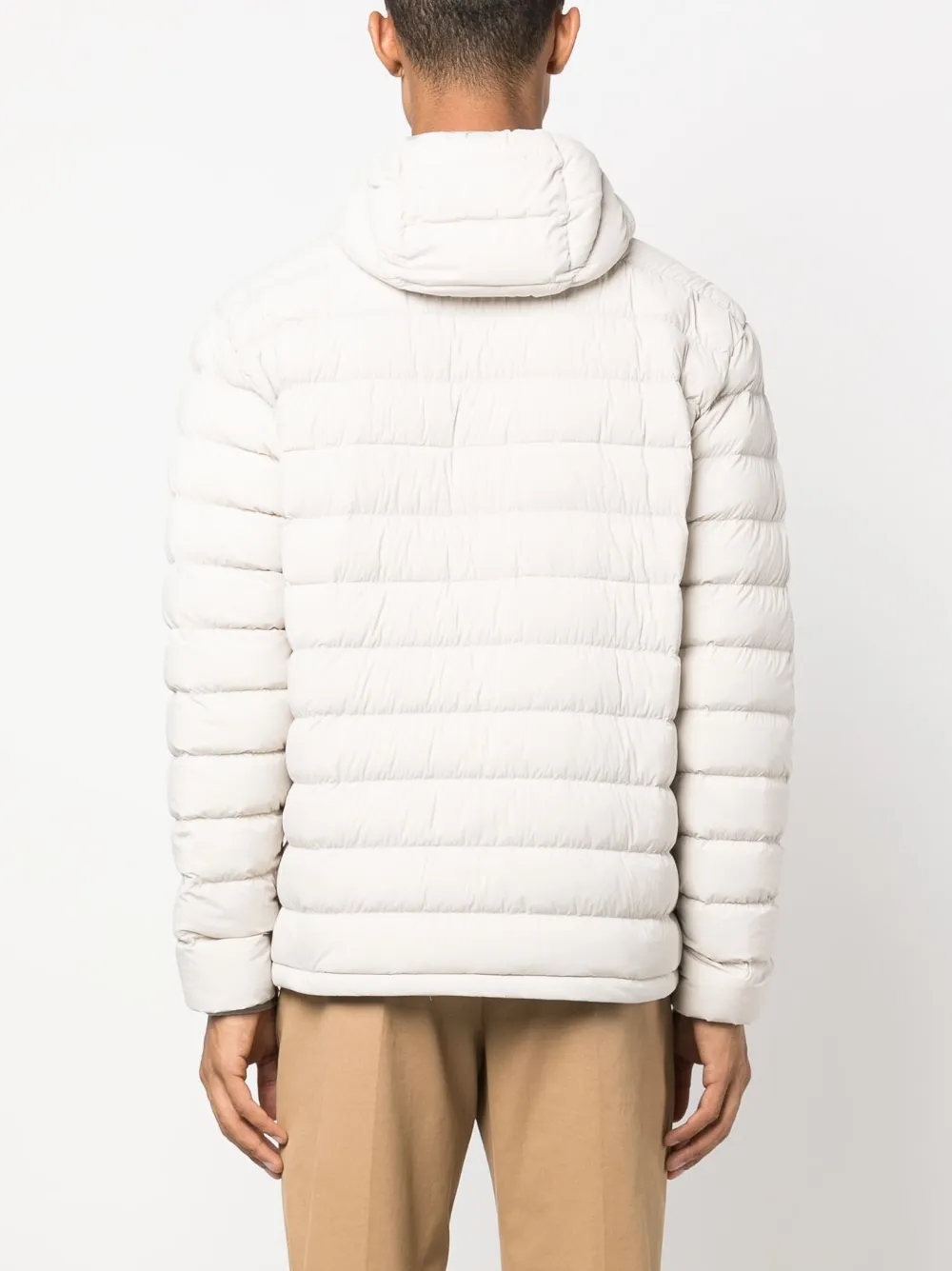 Shop Herno Padded-design Hooded Jacket In Neutrals