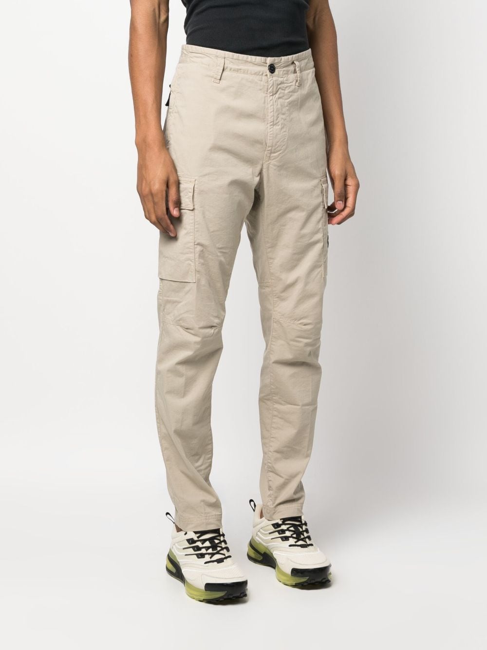 Shop Stone Island 32710 Tapered-leg Cargo Trousers In Neutrals